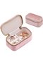 Mini Velvet Travel Jewelry Case - Portable Travel Jewelry Box for Rings, Earrings & Necklaces (Pink