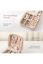 Plush Velvet Travel Jewelry Case - Small Travel Jewelry Box for Women (White) - 2