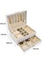 2-Layer PU Leather Jewelry Box Organizer, White - 7