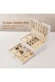 2-Layer PU Leather Jewelry Box Organizer, White - 2