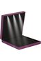 Large Velvet Jewelry Set Gift Box with LED Light (Purple) - 6