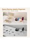 2-Layer PU Leather Jewelry Box Organizer, White - 5