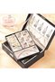 Jewelry Box Organizer for Women Girls, 2-Layer PU Leather Travel Jewelry Case - Black - 6