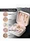 Small PU Leather Jewelry Case for Women (Off-White)