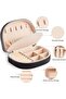 Travel Jewelry Box, Small Portable Seashell-Shaped Jewelry Case - Black - 4