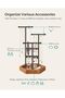 Jewelry Holder, Jewelry Organizer, 4 Independent Zones, Metal Frame, Black and Caramel Brow - 3