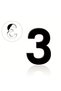 Apartment -Wall - Door - Room Number 3mm Laser Cut Black Plexiglass Self-Adhesive 10 cm No 3 Üç