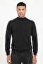 Men's Regular Fit Half Turtleneck Black Knitwear