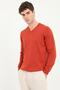 Men's Regular Fit V-Neck Tile Knitwear