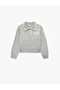 Long Sleeve Embroidered Polo Neck Knitwear Sweater
