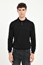 Men's Regular Fit Polo Neck Black Knitwear