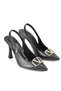 Melina Flexible Soft Non-Slip Sole (10 cm) Black Skin Open Elastic V Buckle Women's Heeled Shoes - 3