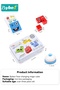 Expression Blocks Set with Clap Bell and 64 Cards, Face Changing Wooden Expression Matching Cubes Ga - 6