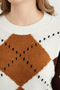 Diamond Patterned Crew Neck Knitwear Sweater - 5