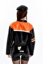 Women's Oversized Puff Coat Printed Racing Style Jacket Streetwear Trend Orange - 7