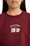 Relax Fit Crew Neck Printed Soft Fleece Inside Sweatshirt for Girls E6779A825Wn - 5