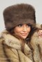 Russian Style Long Fur Trend Kalpak Hat Winter Plush Vegan Faux Fur - Smoky Chestnut - 3