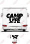 Camp Life Written Tent Patterned Caravan Sticker Coating