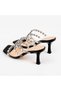 Women's Black Chunky Crystal Stone Banded Goblet Heeled Evening Dress Heeled Slippers Sandals - 4