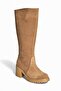 R654047702 Tan/Brown Genuine Leather Suede Thick Heeled Women's Boots - 5