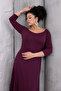 Women's Purple Wide Collar, Flexible Sleeves, Flexible Plus Size Dress - 5