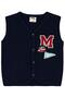 M Embroidered 6-18 Months Vest - Navy Blue 9-12 Months