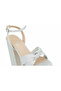 Platform High Heeled Beige Satin Women's Shoes - Plt8189 - 5