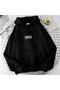 Oversized Black Hooded Wraith Sweatshirt Unisex – 3 Thread Ş Fleece-Lined Thick Fleece - 3