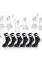 6-Pack Women'S, Black Background with White Circles Casual College - Tennis Socks