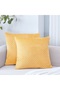 Cushion Covers Set of 2, 45x45 cm, 100% Polyester Velvet (Mustard) - 4