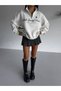 New Season Zipper Detailed Printed Women's Sweatshirt 52119005 - 3