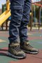Khaki Gray Velcro Non-Slip Sole Boys' Outdoor Boots Doruk F - 3