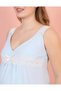 Women's Maternity 3-Piece Pajama Set – Stylish Lace and Bow Detail - 5