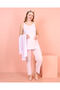 Women's Maternity 3-Piece Pajama Set – Stylish Lace Detail - 2