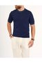 Italian Style S Slim Fit Crew Neck Knitwear T-Shirt Navy Blue T13758