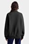 Women's Oversize Sweatshirt What if Concept Printed Smoked – Crew Neck, 3 Thread Rastering - 4