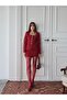 Eva Button Suit Burgundy - 2