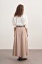 Women's Gabardine Double Pleated Skirt Beige - 5