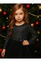 Girl's Shiny Bow Black Tutu Dress - 2