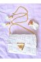 Canvas Knitted Shoulder Bag/ Silvery White