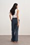Women's Gabardine Palazzo Pants Denim Blue - 5