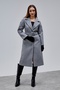 Gray Premium Oversized Belted Cashmere Coat