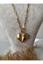 Gold Figure Steel Necklace with Paperclip Chain - 3