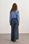 Women's Gabardine Culotte Pants Jeans Blue - 6