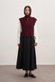 Women's Buttoned Knitwear Sweater Burgundy - 3