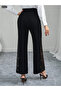 New Season Women's Stylish Crepe Trousers High Waist Side Tulle Detailed Trend Piece - 5