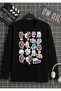 Gabby's Dollhouse Printed Black Long Sleeve Children's T-Shirt 100% Cotton Fabric Organic