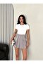 Women's Shorts/Skirt with Pleated Zipper Closure Trendy Model - 3