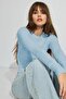 Blue Crew Neck Slim Fit Women's Body Mg2564