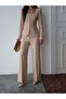 Jane Button Tailored Suit Beige - 2